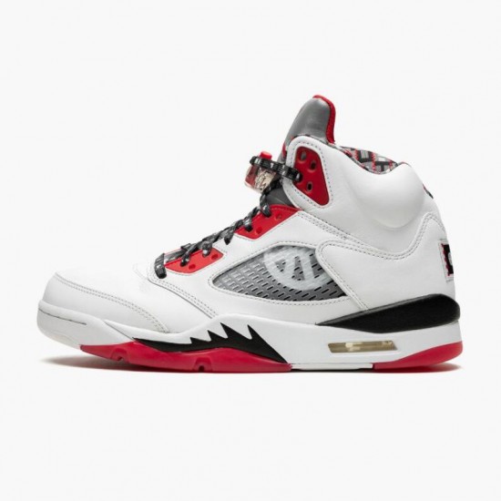 KicksOnFire Jordan 5 Retro Quai 54 2021 White/University Red/Black DJ7903-106