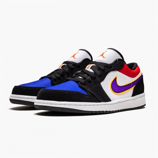 KicksOnFire Jordan 1 Low Lakers Top 3 Black/Court Purple-University Gold-Bright Crimson-Game Royal-White CJ9216-051