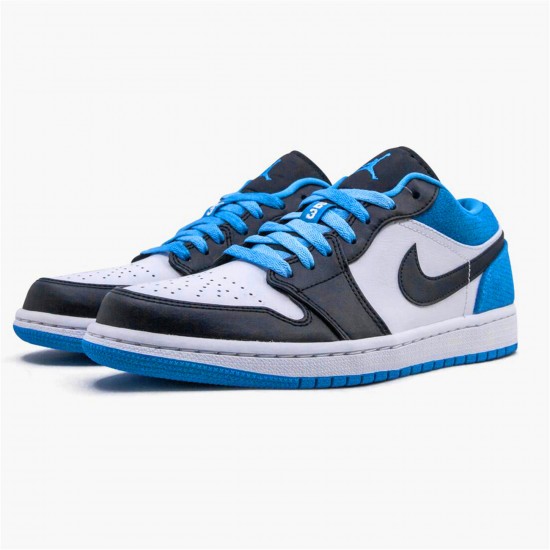 KicksOnFire Jordan 1 Low Laser Blue Black/Black-Laser Blue-White CK3022-004