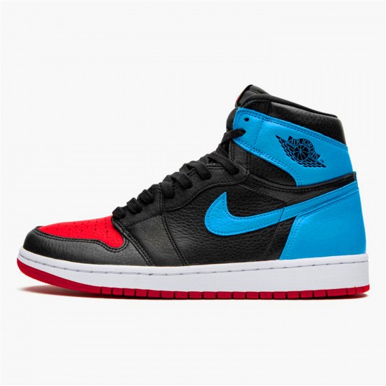 KicksOnFire Jordan 1 Retro High NC to Chi Leather (W) Black/Dark Powder Blue-Gym Red CD0461-046