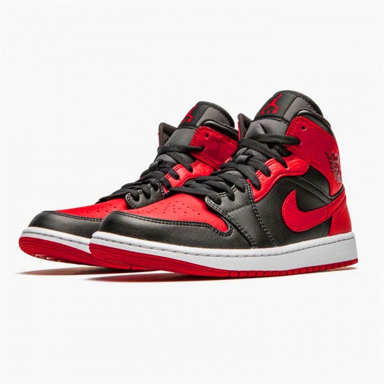 KicksOnFire Jordan 1 Mid Banned (2020) Black/University Red-Black-Whit 554724-074