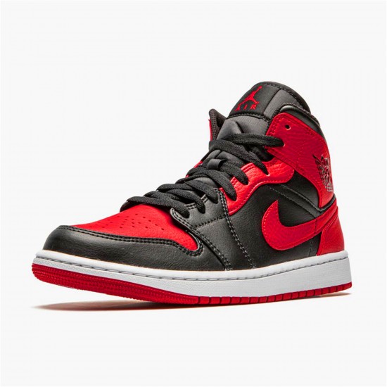 KicksOnFire Jordan 1 Mid Banned (2020) Black/University Red-Black-Whit 554724-074