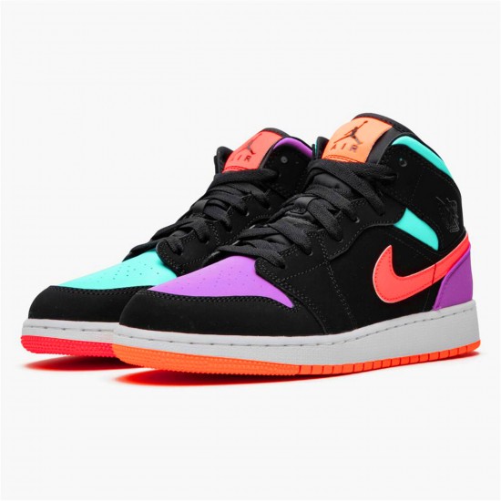 KicksOnFire Jordan 1 Mid Multi-Color (GS) Black/Multi-Color 554725-083