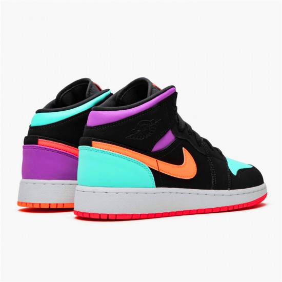 KicksOnFire Jordan 1 Mid Multi-Color (GS) Black/Multi-Color 554725-083