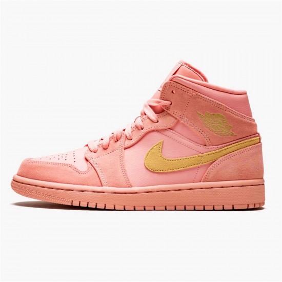 KicksOnFire Jordan 1 Mid Coral Gold Coral Stardust/Club Gold-Coral Stardust 852542-600