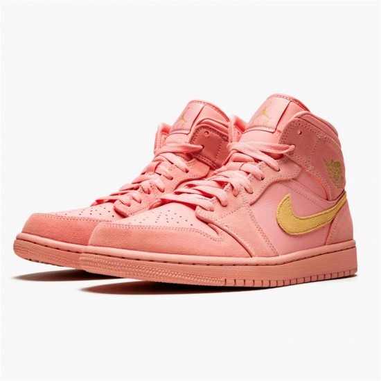 KicksOnFire Jordan 1 Mid Coral Gold Coral Stardust/Club Gold-Coral Stardust 852542-600