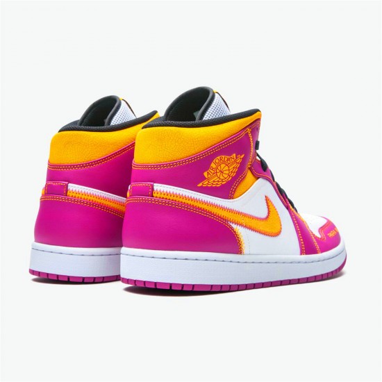 KicksOnFire Jordan 1 Mid Dia de los Muertos White/Fuchsia-Orange-Black DC0350-100