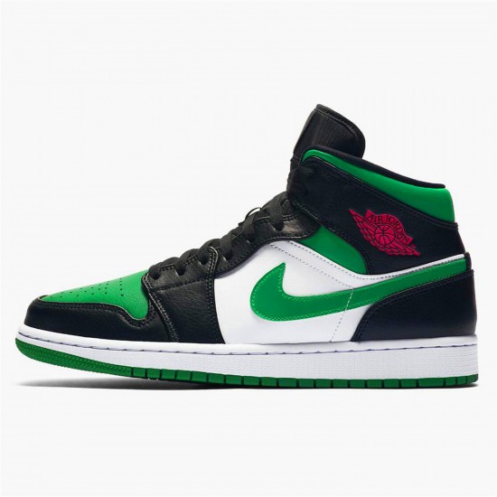 KicksOnFire Jordan 1 Mid Green Toe Black/Gym Red-White-Pine Green 554724-067