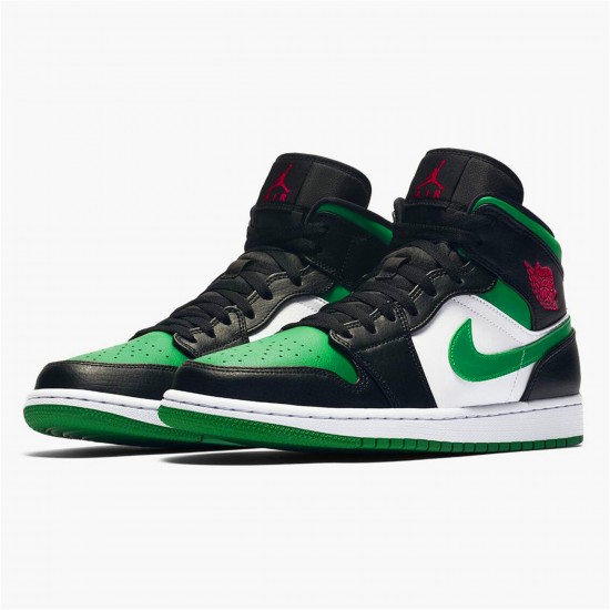 KicksOnFire Jordan 1 Mid Green Toe Black/Gym Red-White-Pine Green 554724-067