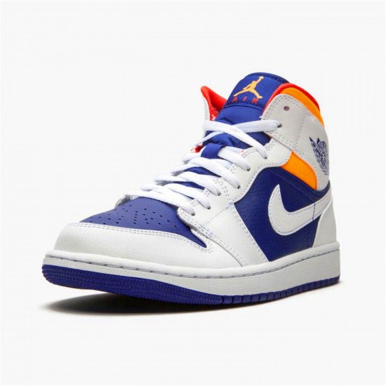 KicksOnFire Jordan 1 Mid Royal Blue Laser Orange White/Deep Royal Blue-Track Red-Laser Orange 554724-131