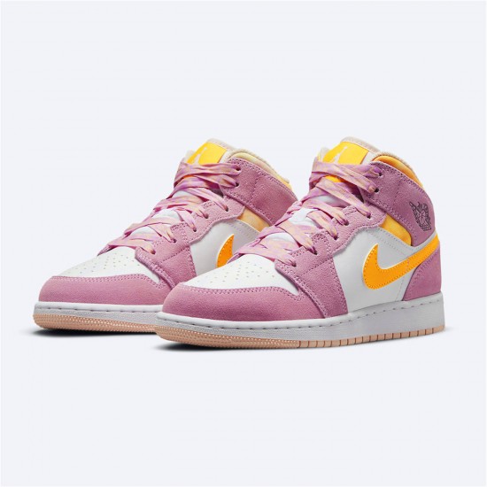 KicksOnFire Jordan 1 Mid SE Arctic Pink (GS) Light Arctic Pink/University Gold-White DC9517-600