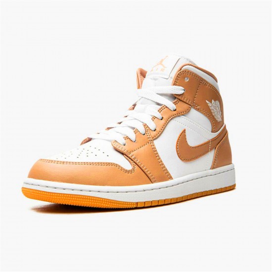 KicksOnFire Jordan 1 Mid Tan Gum Hemp/Gum Yellow/White 554724-271