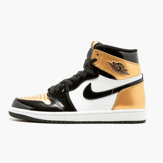 KicksOnFire Jordan 1 Retro High NRG Patent Gold Toe Black/Metallic Gold-Summit White 861428-007