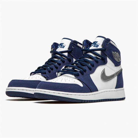 KicksOnFire Jordan 1 Retro High COJP Midnight Navy (2020) White/Metallic Silver-Midnight Navy DC1788-100