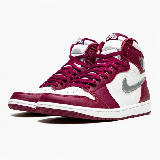 KicksOnFire Jordan 1 Retro High OG Bordeaux Bordeaux/White-Metallic Silver 555088-611