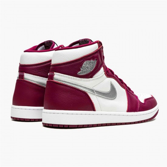 KicksOnFire Jordan 1 Retro High OG Bordeaux Bordeaux/White-Metallic Silver 555088-611