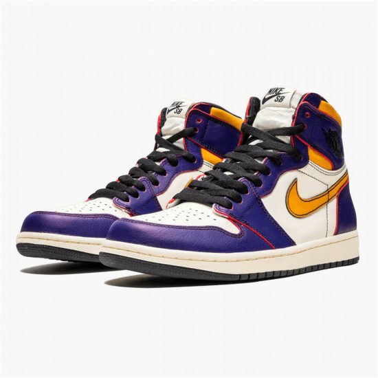 KicksOnFire Jordan 1 Retro High OG Defiant SB LA to Chicago Court Purple/Black-Sail-University Gold CD6578-507