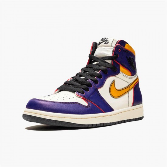 KicksOnFire Jordan 1 Retro High OG Defiant SB LA to Chicago Court Purple/Black-Sail-University Gold CD6578-507