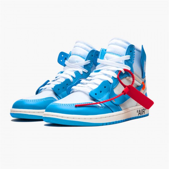 KicksOnFire Jordan 1 Retro High Off-White University Blue White/Dark Powder Blue-Cone AQ0818-148