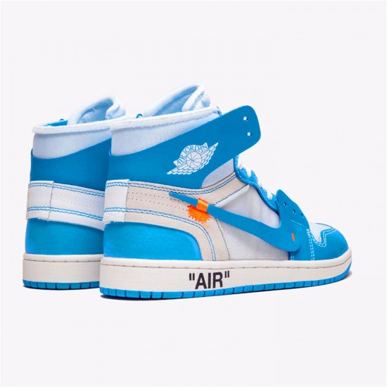 KicksOnFire Jordan 1 Retro High Off-White University Blue White/Dark Powder Blue-Cone AQ0818-148