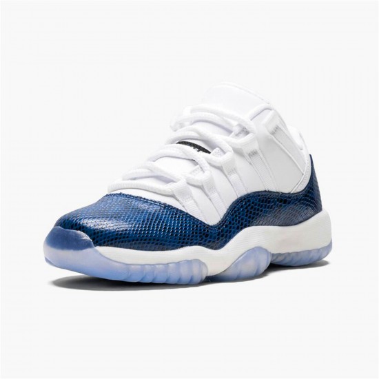 KicksOnFire Jordan 11 Retro Low Snake Navy (2019) (GS) White/Black-Navy CD6847-102