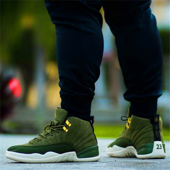 KicksOnFire Jordan 12 Retro Chris Paul Class Of 2003 Olive Canvas/Black-Sail 130690-301