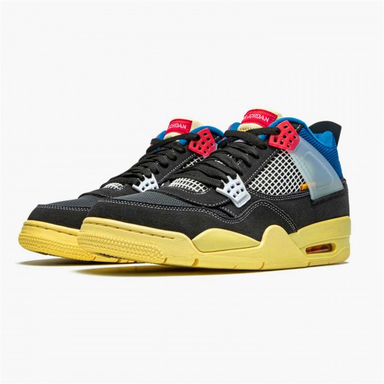 KicksOnFire Jordan 4 Retro Union Off Noir Off-Noir/Brigade Blue-Dark Smoke Grey-Light Fusion Red DC9533-001