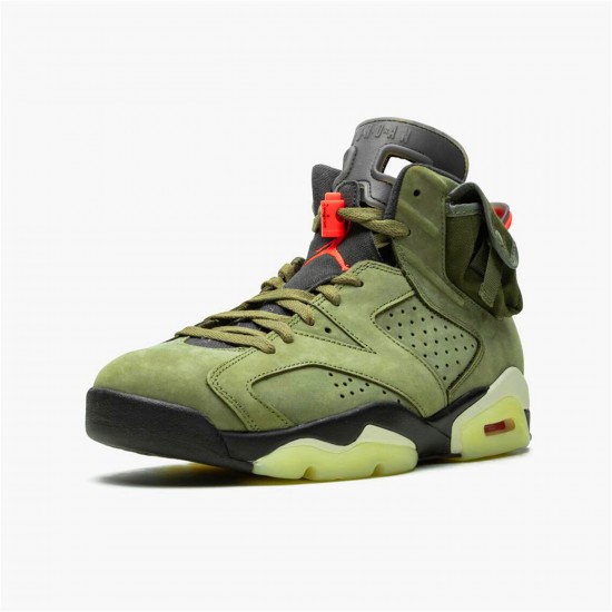 KicksOnFire Jordan 6 Retro Travis Scott Medium Olive/Black-Sail-University Red CN1084-200