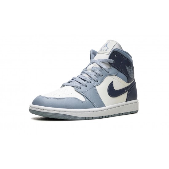 Nike Air Jordan 1 Mid Womens Two-Tone Blue BQ6472-140 Shoes